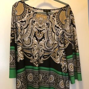 XL Melissa Page patterned blouse!